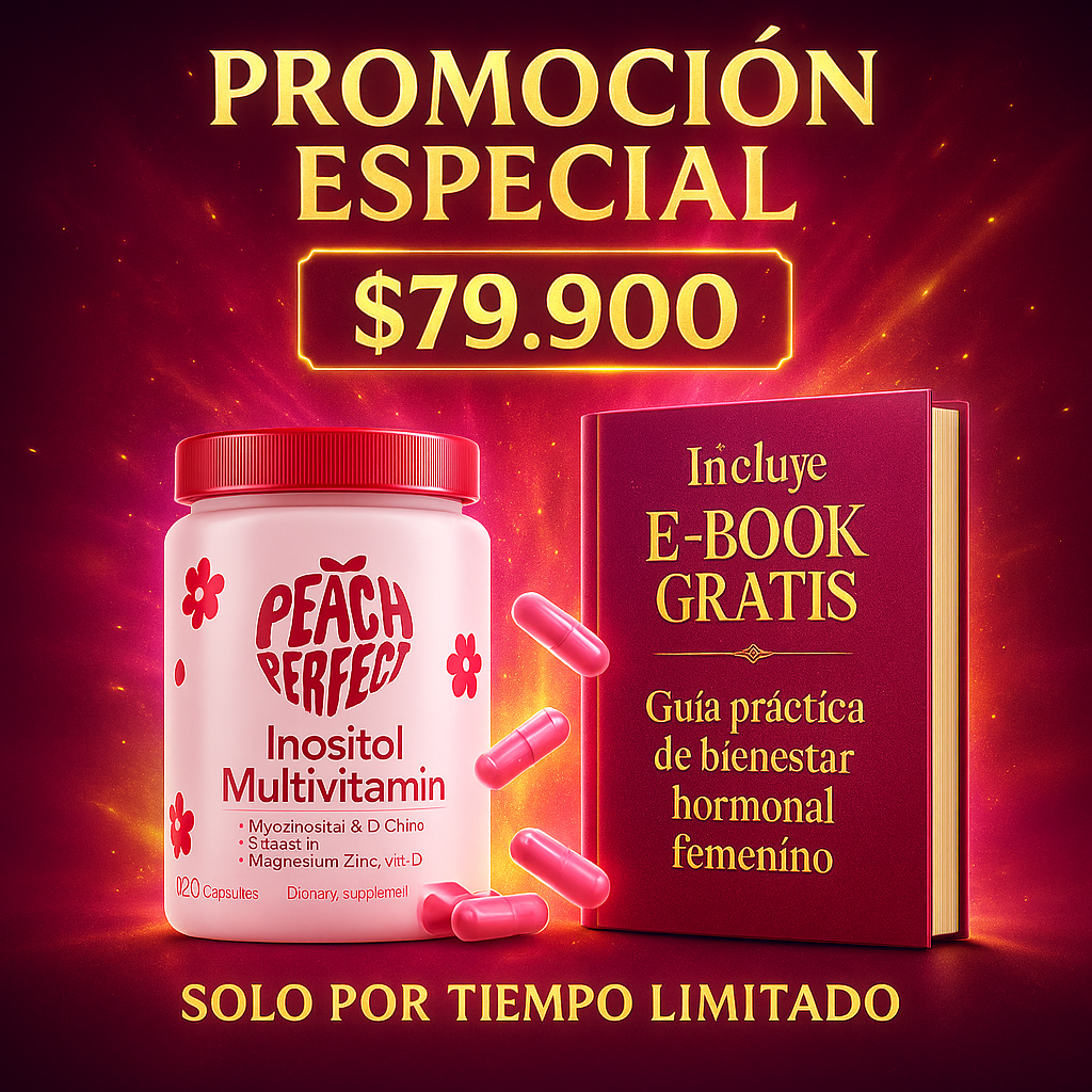 PeachPerfect™️ – Inositol Premium para Balance Hormonal, Ciclo Regular y Bienestar Femenino